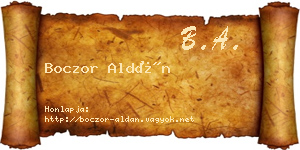 Boczor Aldán névjegykártya